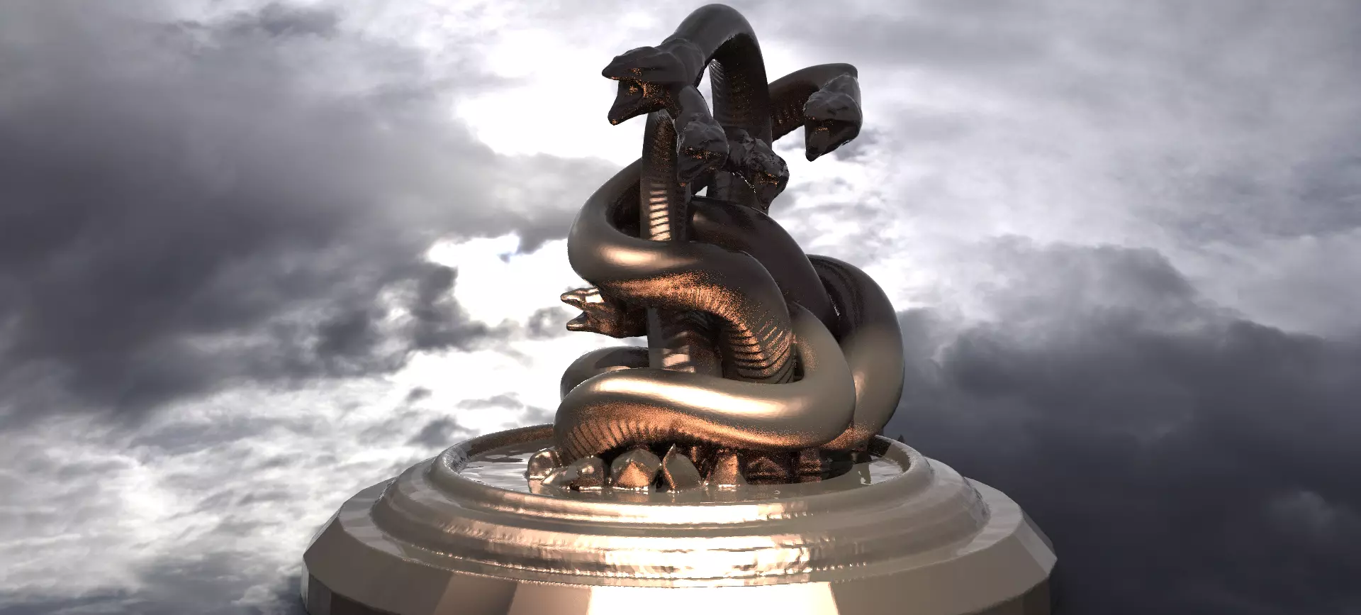 Snake Totem Statue  3D model_0