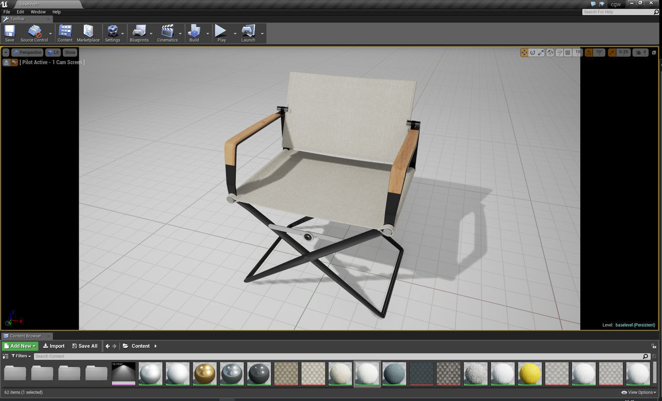 Dedon Seax Chair UE4 Low-poly 3D model_1