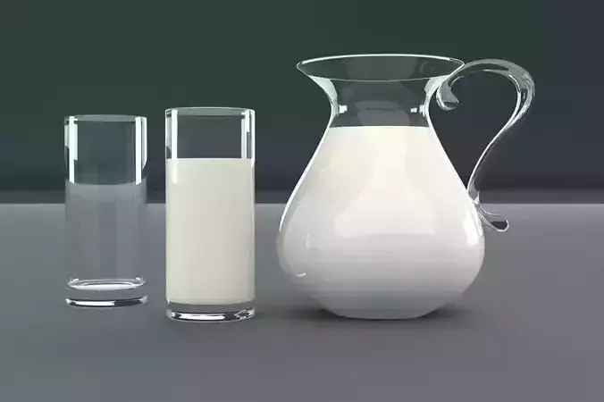 Milk Glass and Jug