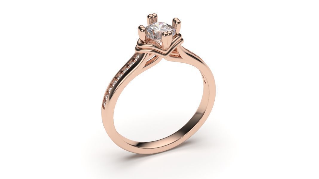  solitaire with ring sizes  8 part S35  3D print model_6