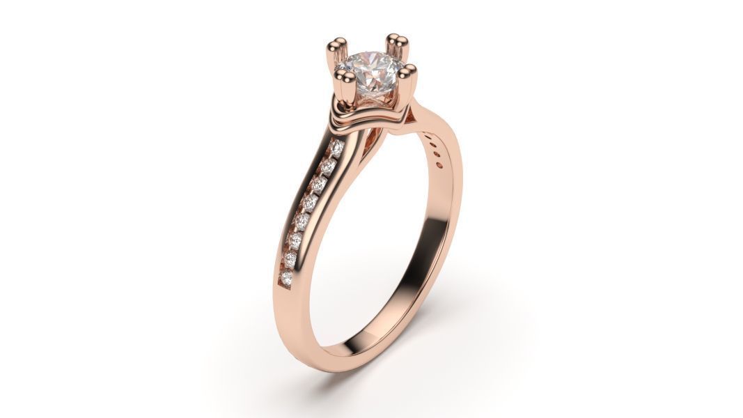  solitaire with ring sizes  8 part S35  3D print model_5