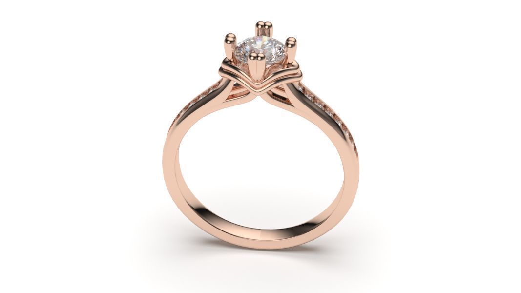  solitaire with ring sizes  8 part S35  3D print model_3