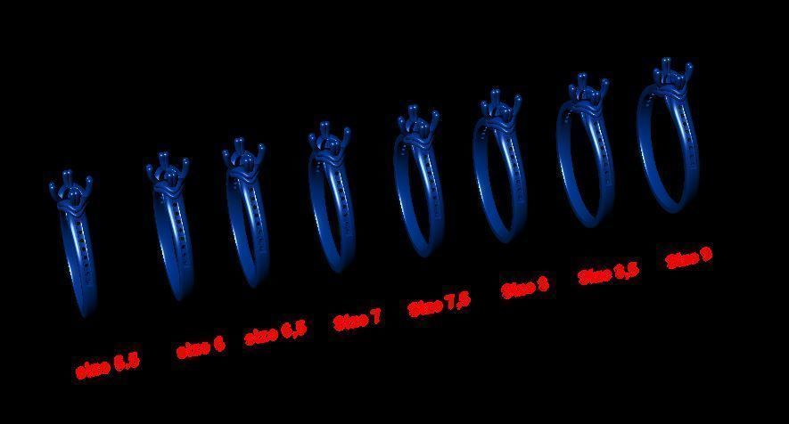  solitaire with ring sizes  8 part S35  3D print model_13