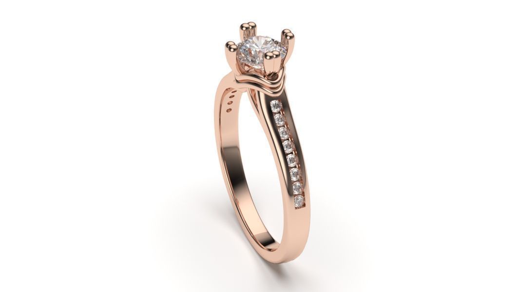  solitaire with ring sizes  8 part S35  3D print model_1