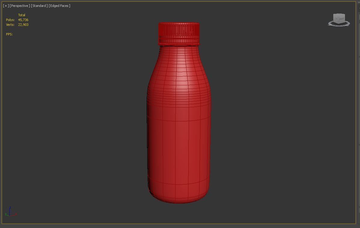 Yogurt Milk Bottle  3D model_7