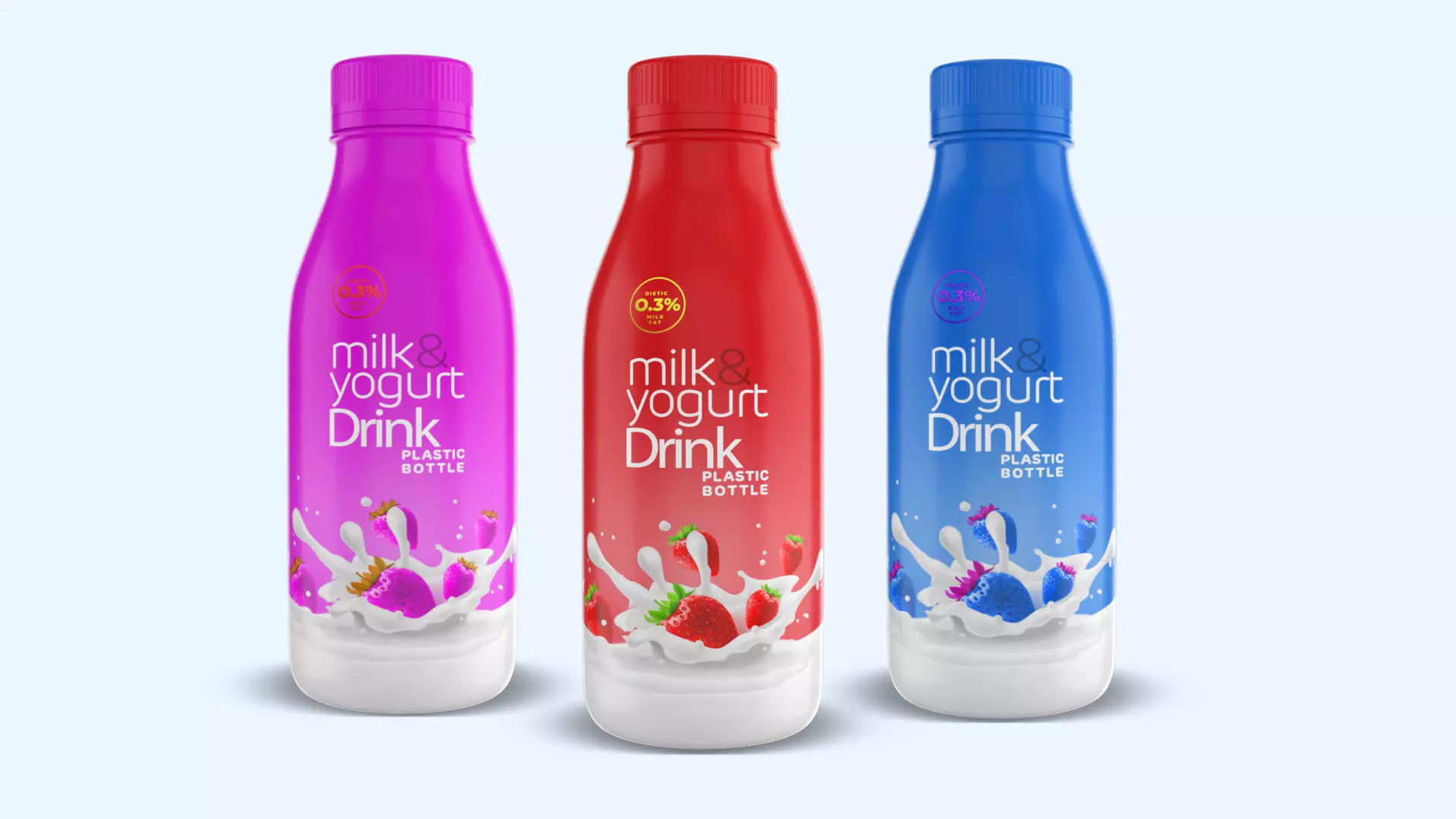 Yogurt Milk Bottle  3D model_0