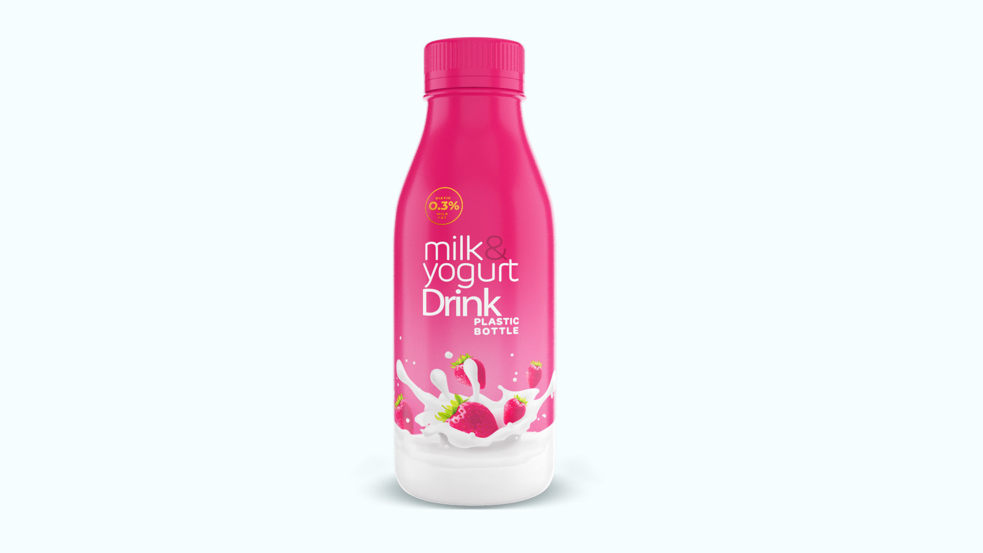 Yogurt Milk Bottle  3D model_2