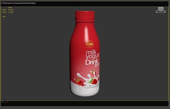 Yogurt Milk Bottle  3D model 7