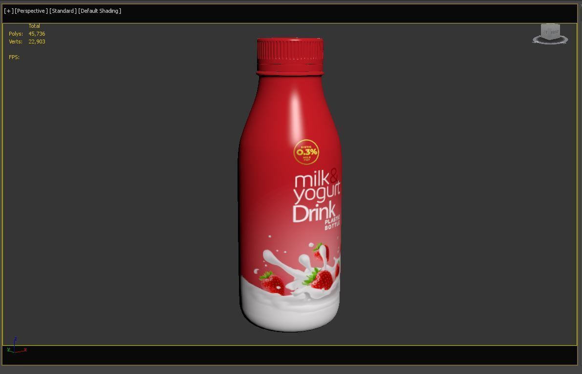Yogurt Milk Bottle  3D model_6