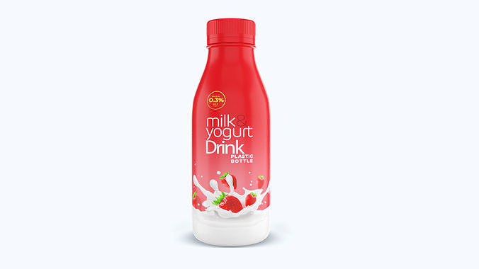 Yogurt Milk Bottle  3D model 2