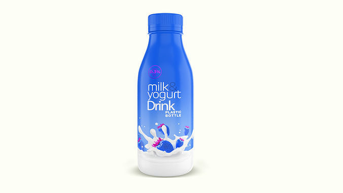 Yogurt Milk Bottle  3D model 4