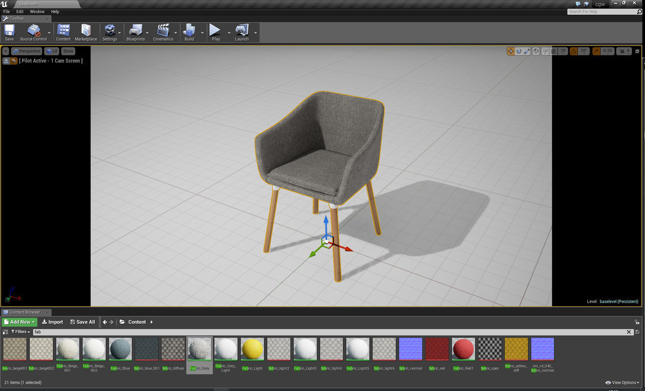 Dune Chair UE4 Low-poly 3D model_1