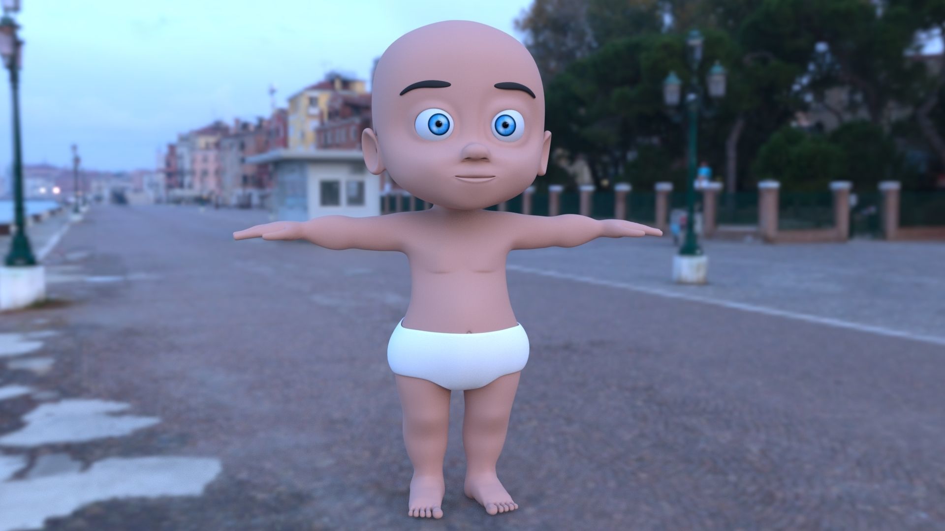 Baby Character 3D Model Low-poly 3D model_1