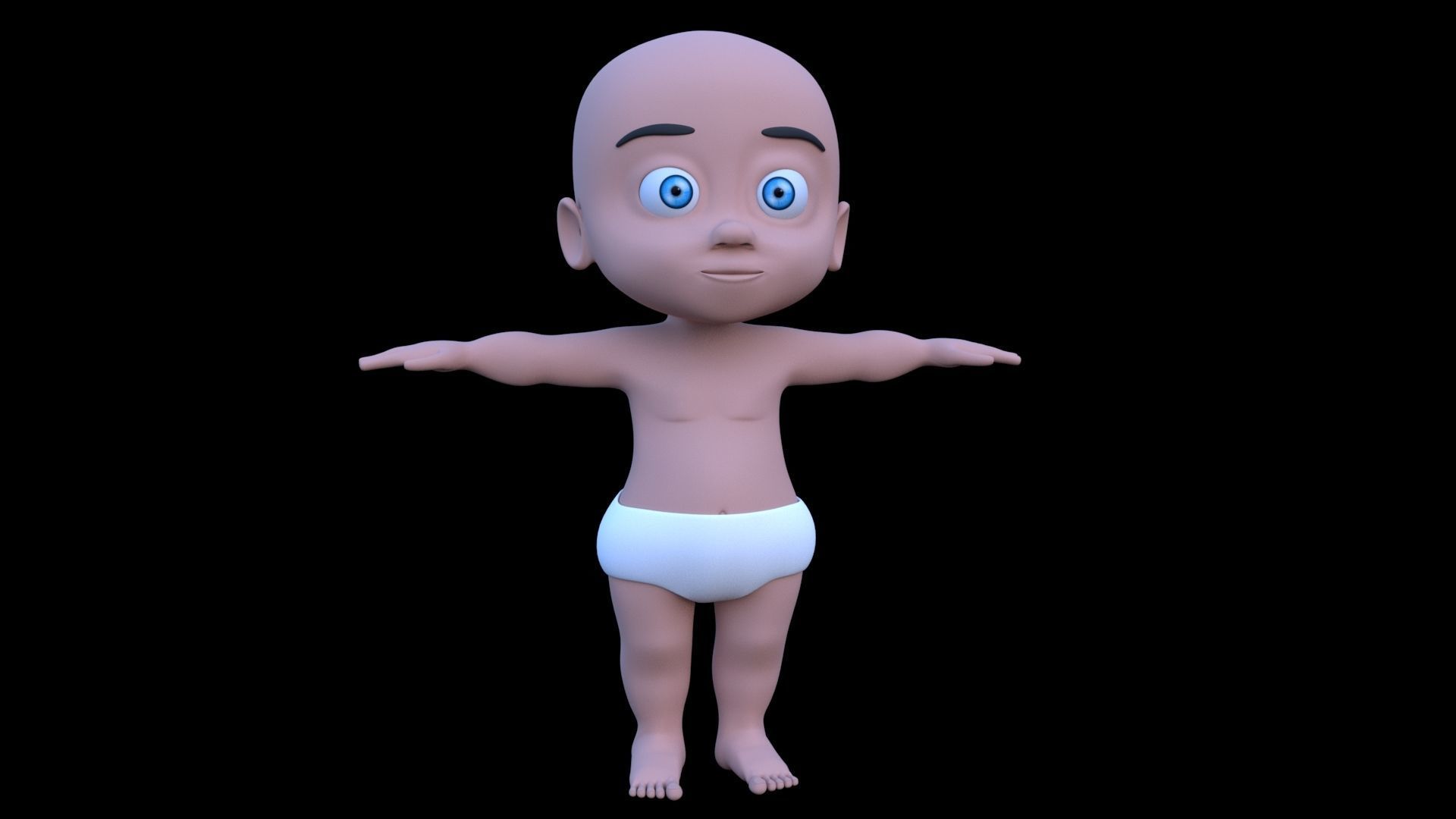 Baby Character 3D Model Low-poly 3D model_7