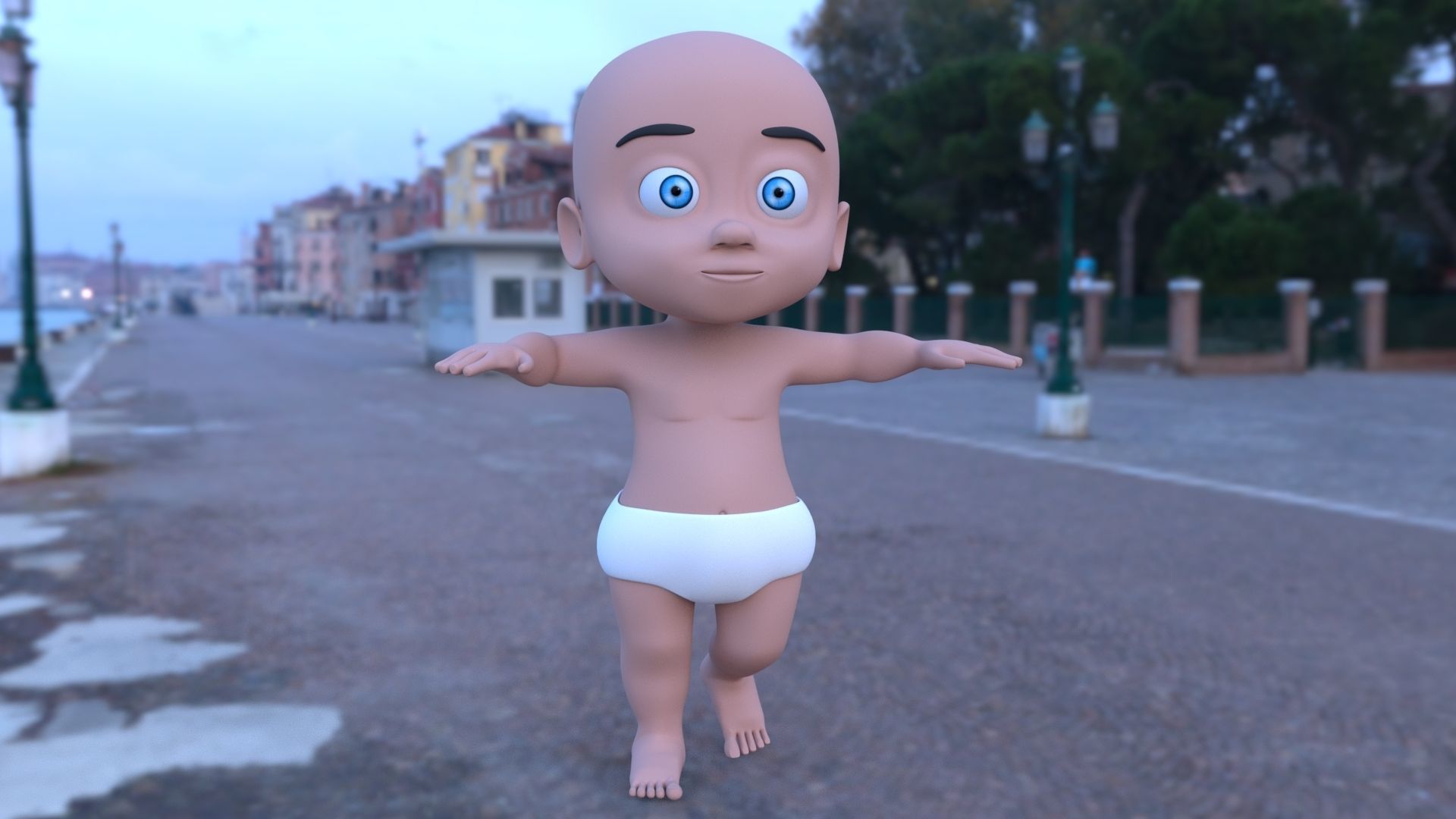 Baby Character 3D Model Low-poly 3D model_2