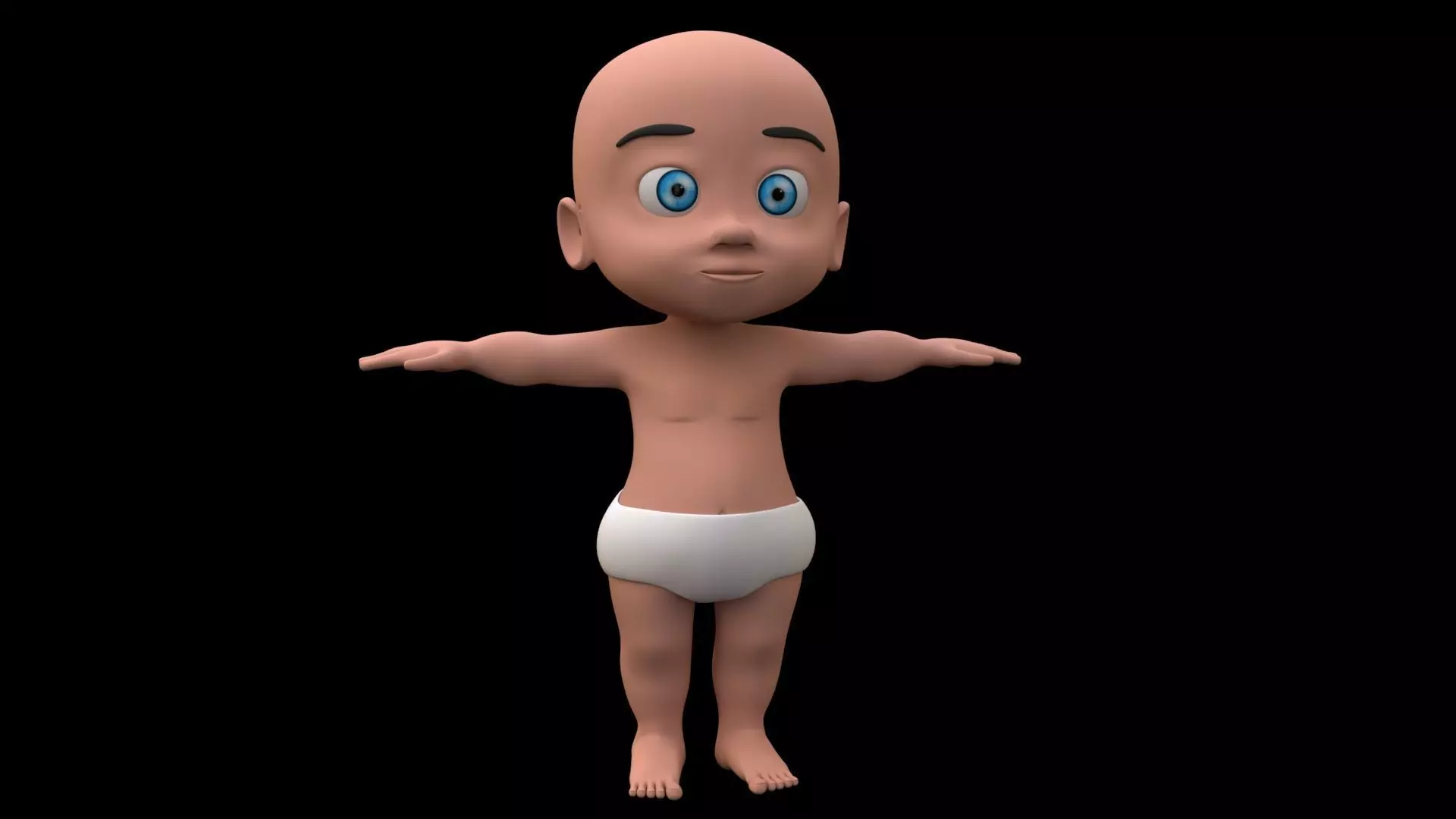 Baby Character 3D Model Low-poly 3D model_0