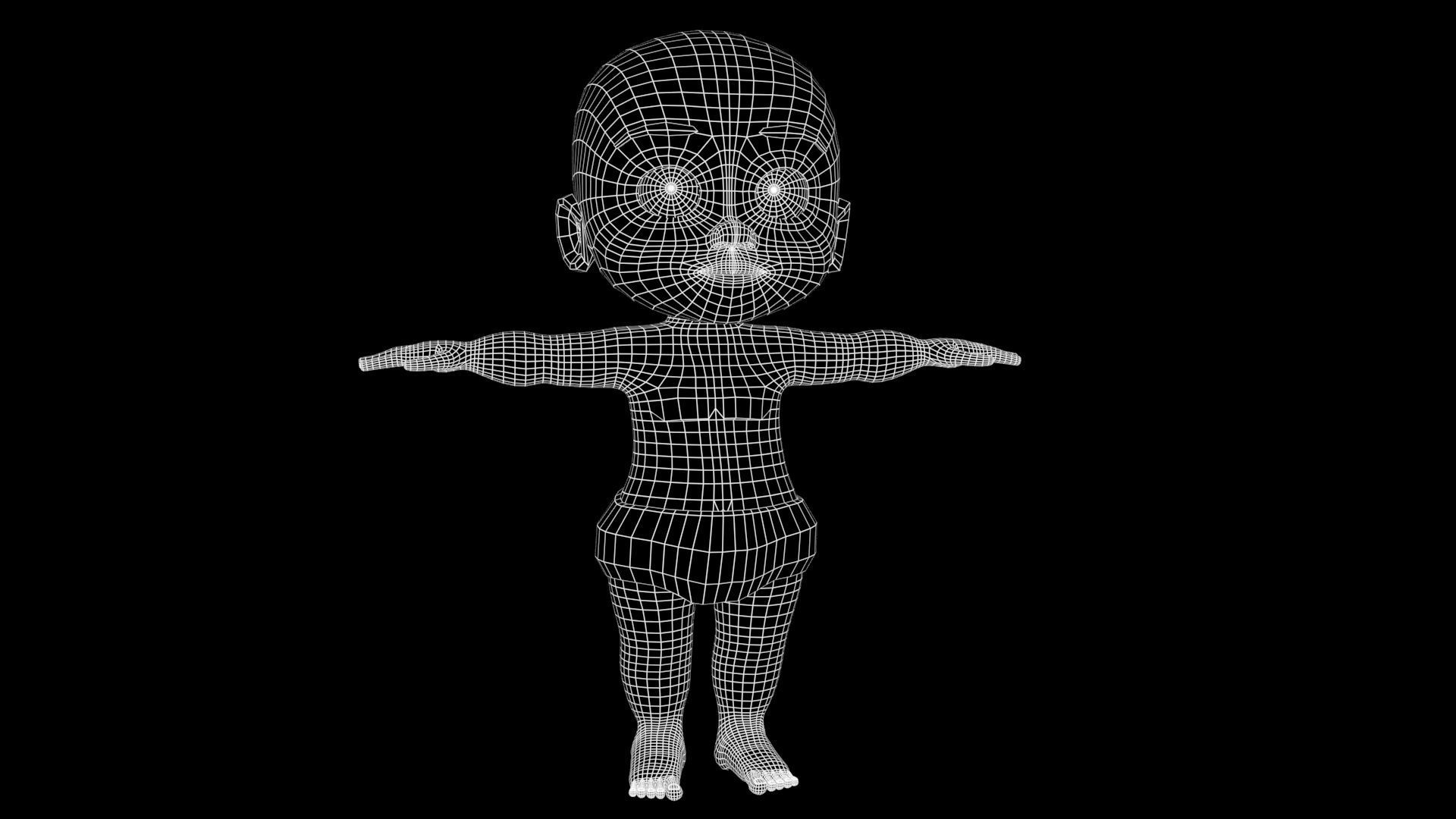 Baby Character 3D Model Low-poly 3D model_6