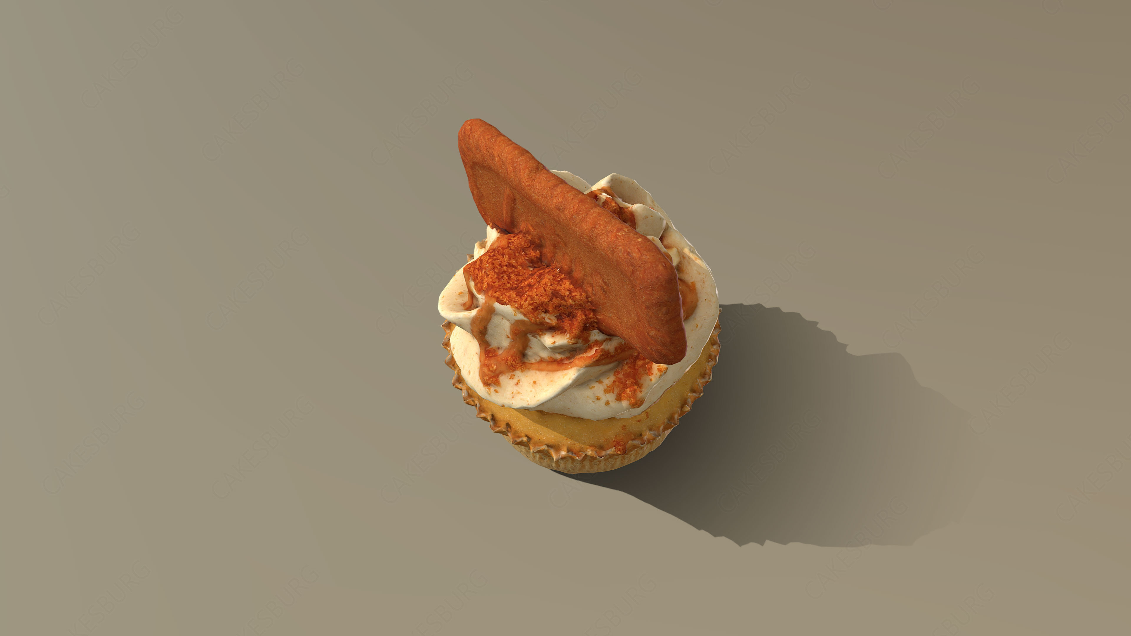 Biscoff Caramel Biscuit Cupcake 3D model_5