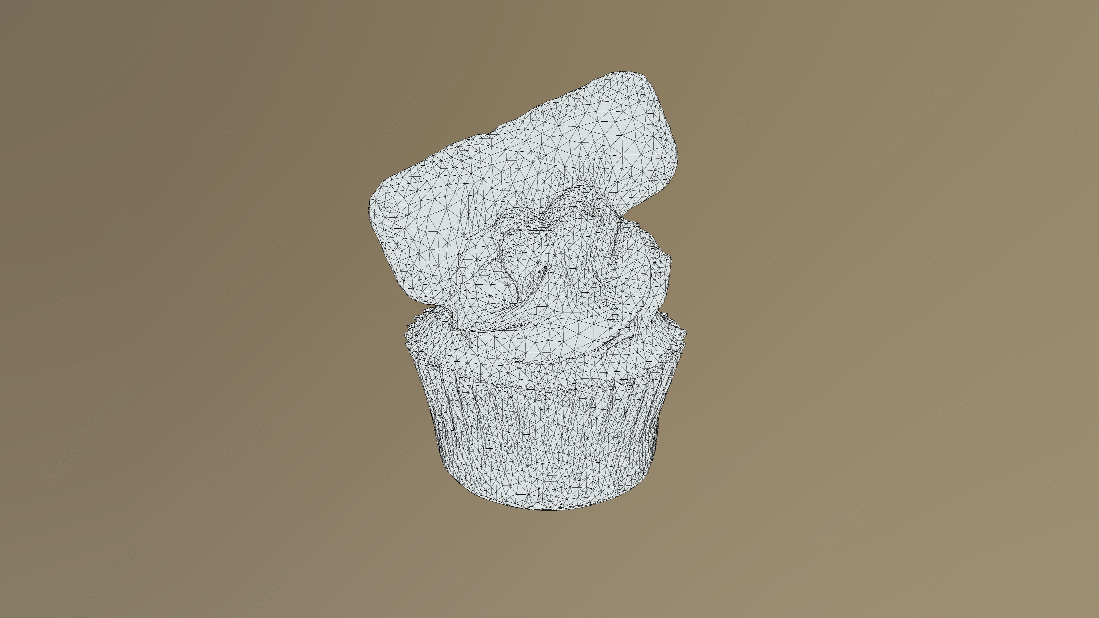 Biscoff Caramel Biscuit Cupcake 3D model_6