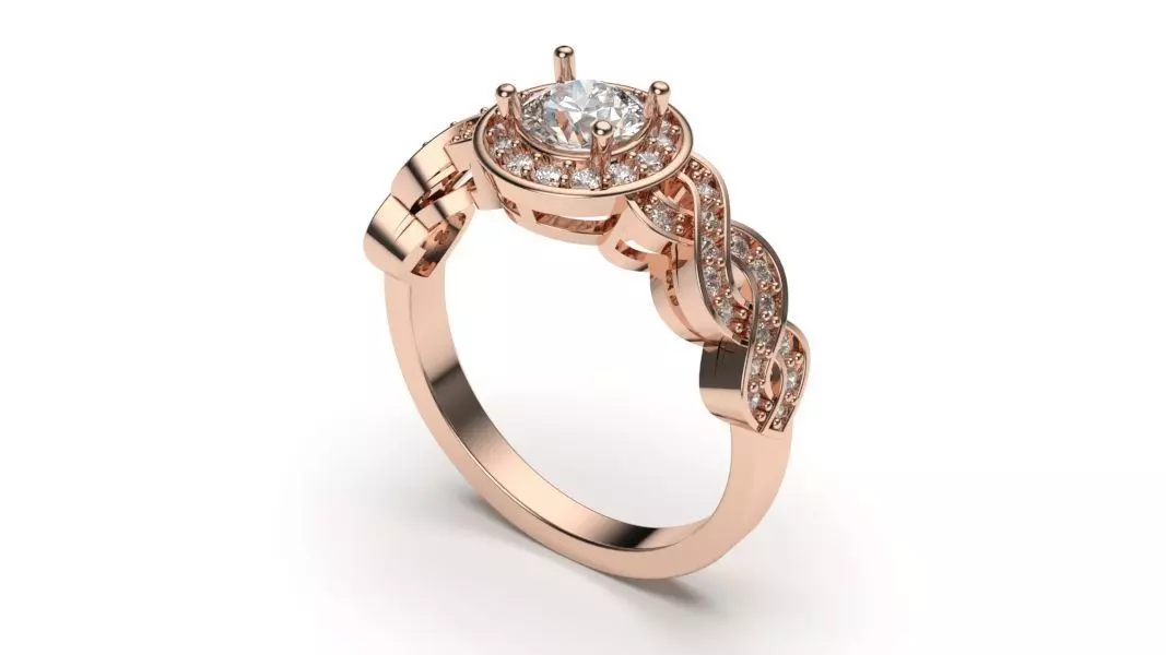 solitaire with ring sizes 8 part S44 3D print model