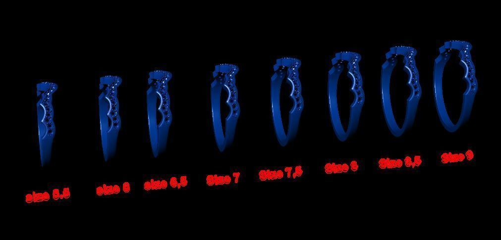  solitaire with ring sizes  8 part S45 3D print model_13