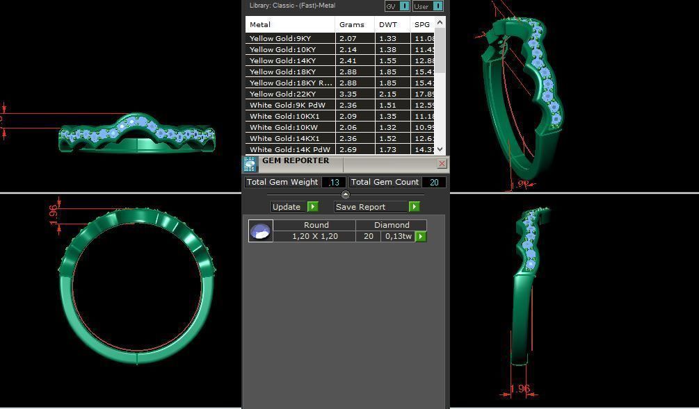  solitaire with ring sizes  8 part S45 3D print model_12