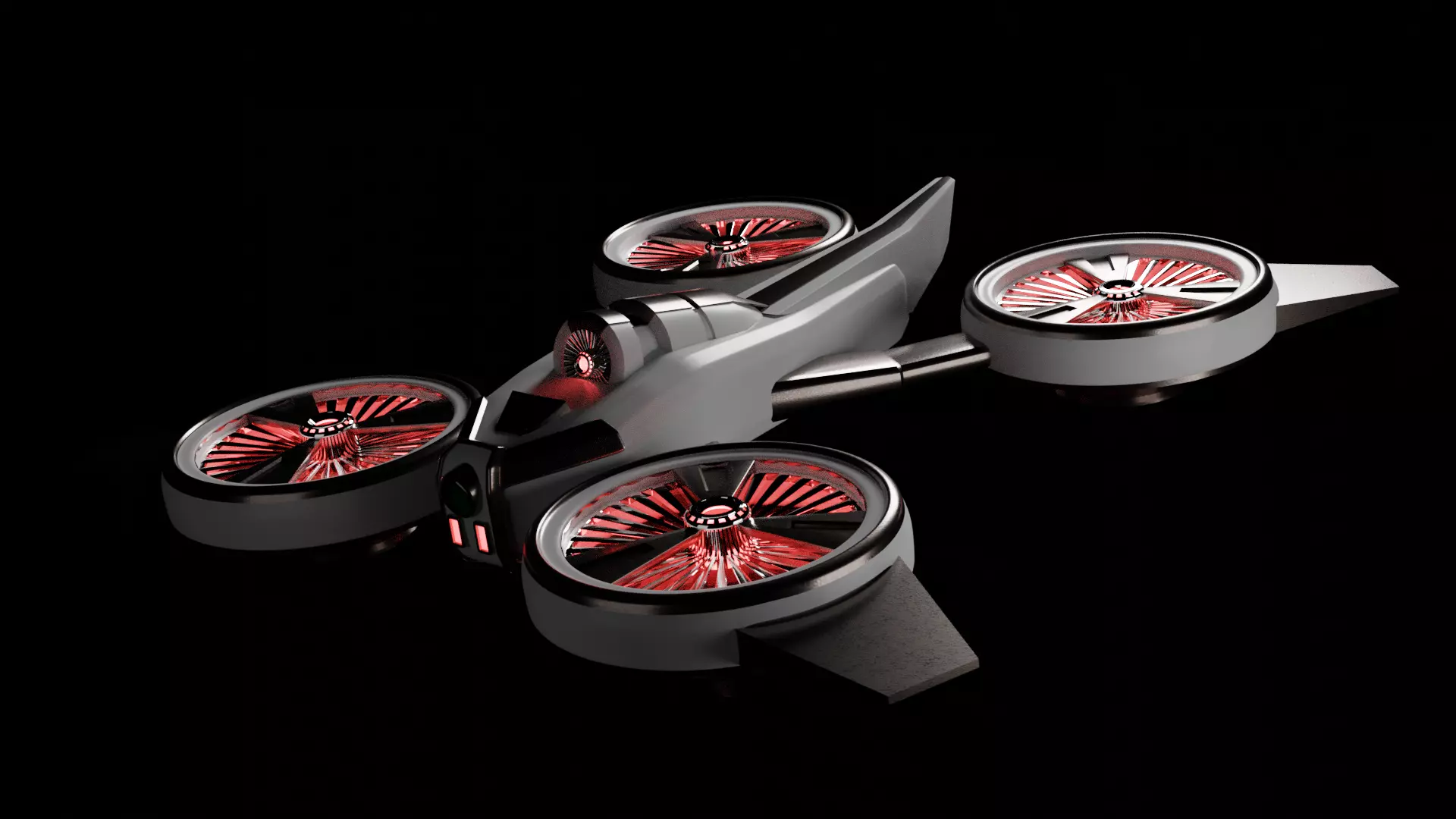 Sci-fi Drone with camera Low-poly 3D model_0