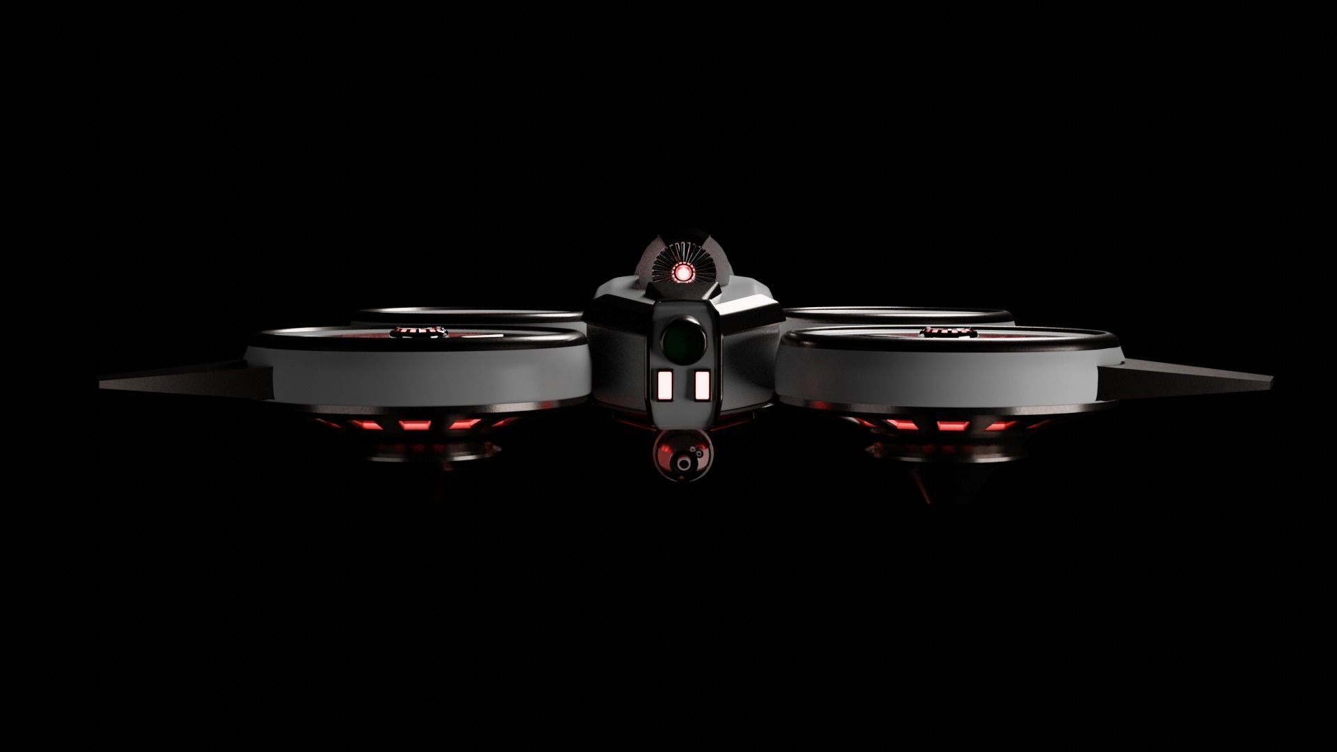 Sci-fi Drone with camera Low-poly 3D model_1