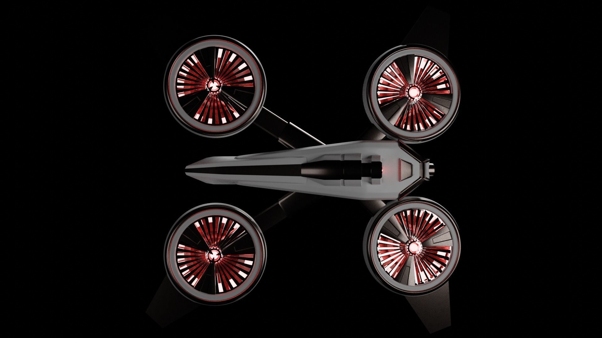 Sci-fi Drone with camera Low-poly 3D model_2