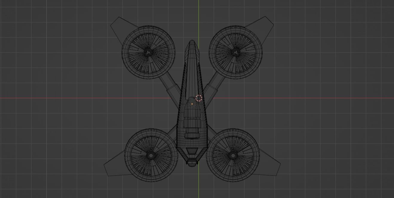 Sci-fi Drone with camera Low-poly 3D model_4