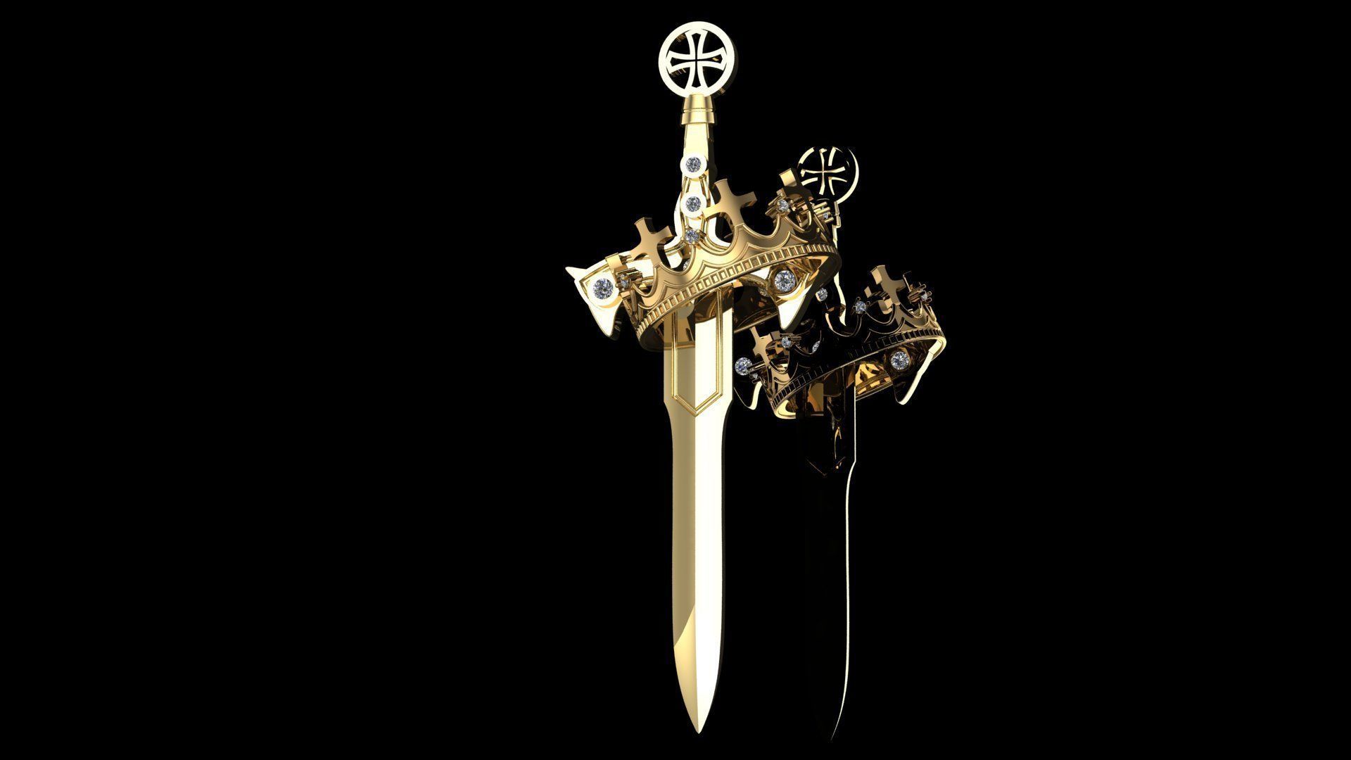 Scalibur Sword Pendant 3D Model 3D print model_5