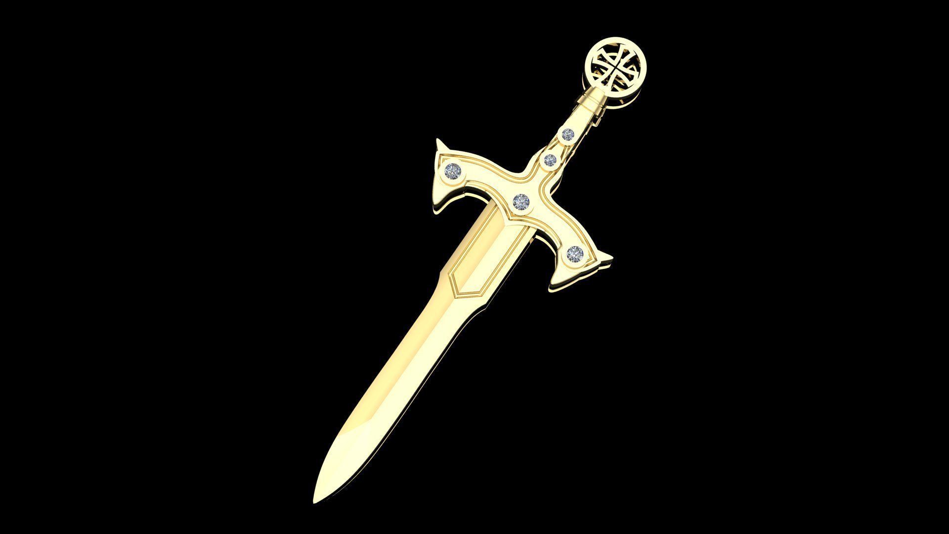 Scalibur Sword Pendant 3D Model 3D print model_2