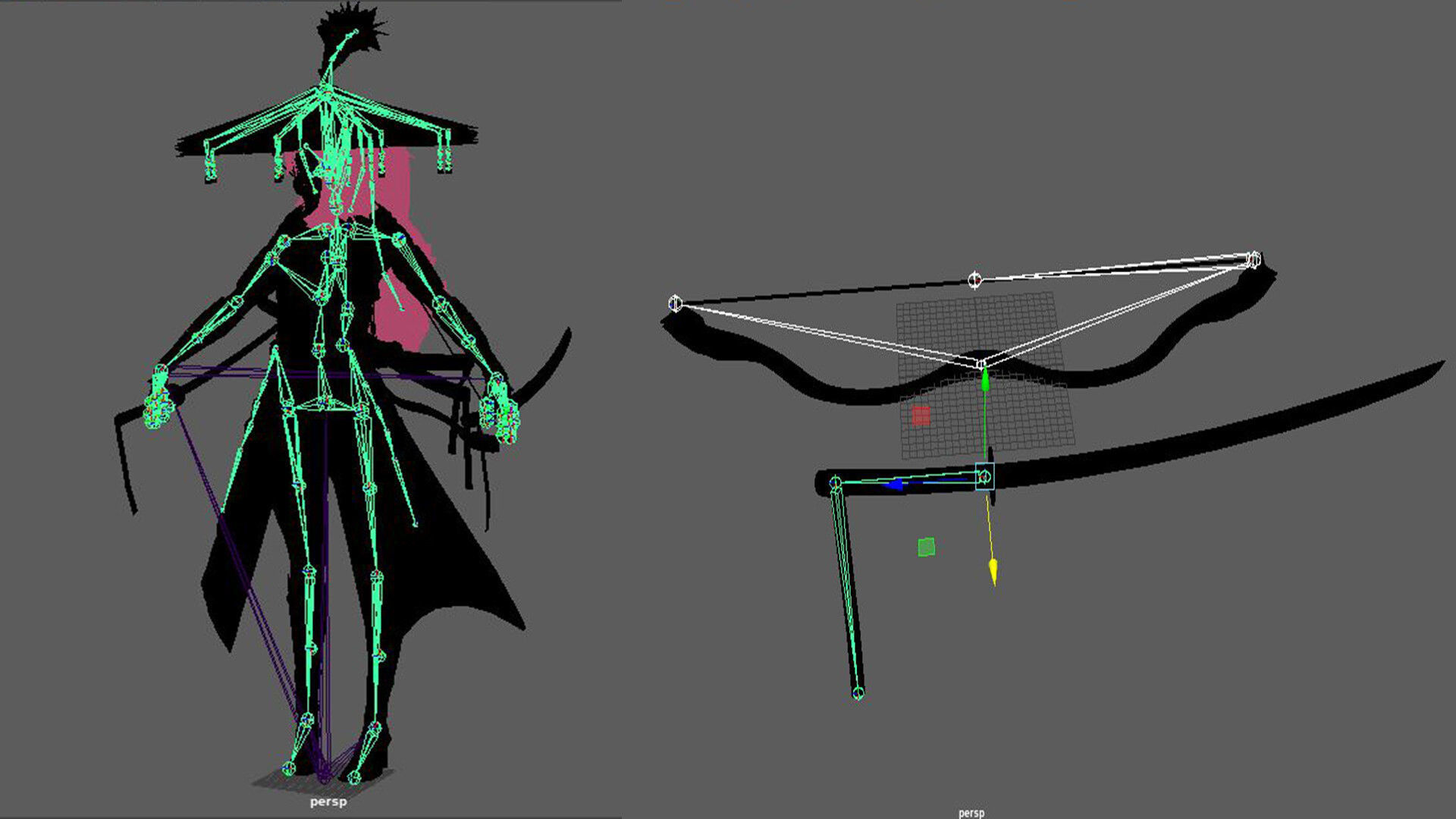 Samurai Ninja Girl Low-poly 3D model_8