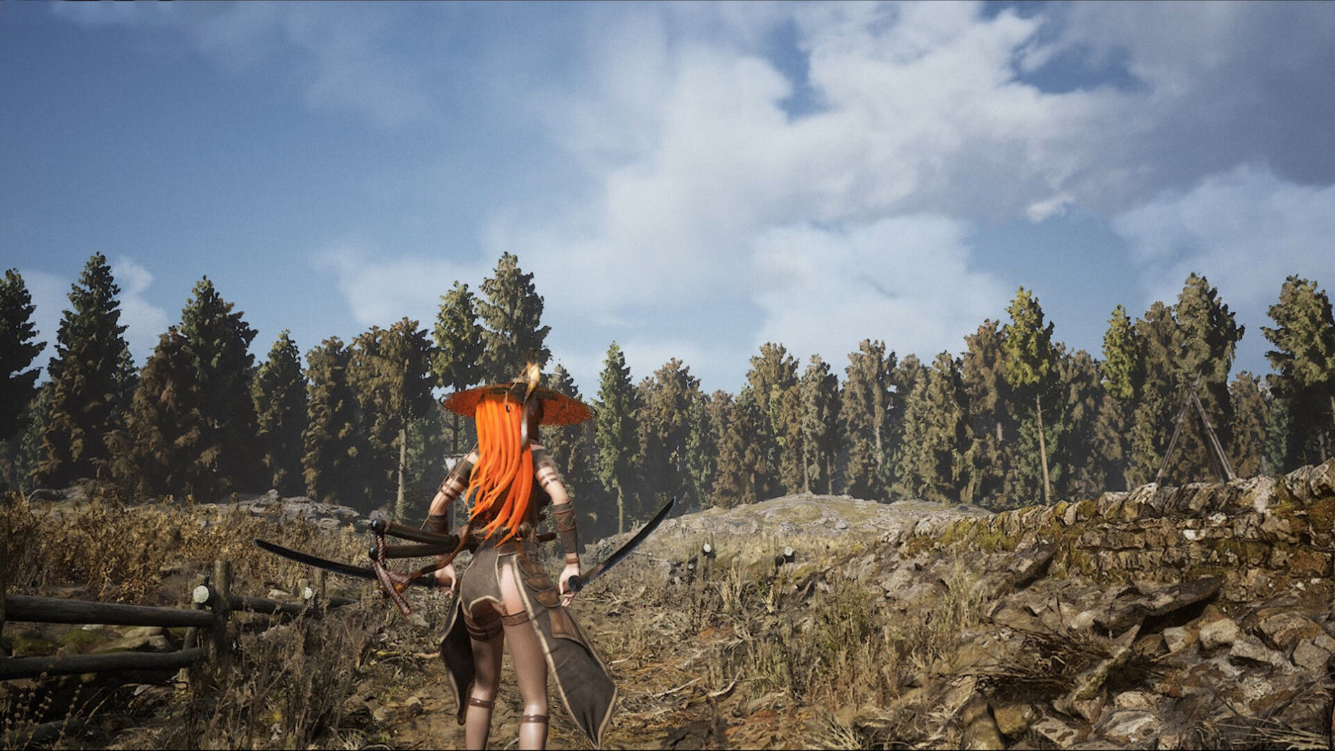 Samurai Ninja Girl Low-poly 3D model_10