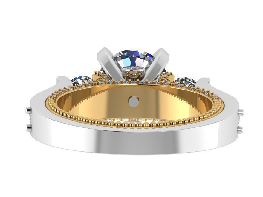 Peg Head Diamond Ring 0138 3D print model_3