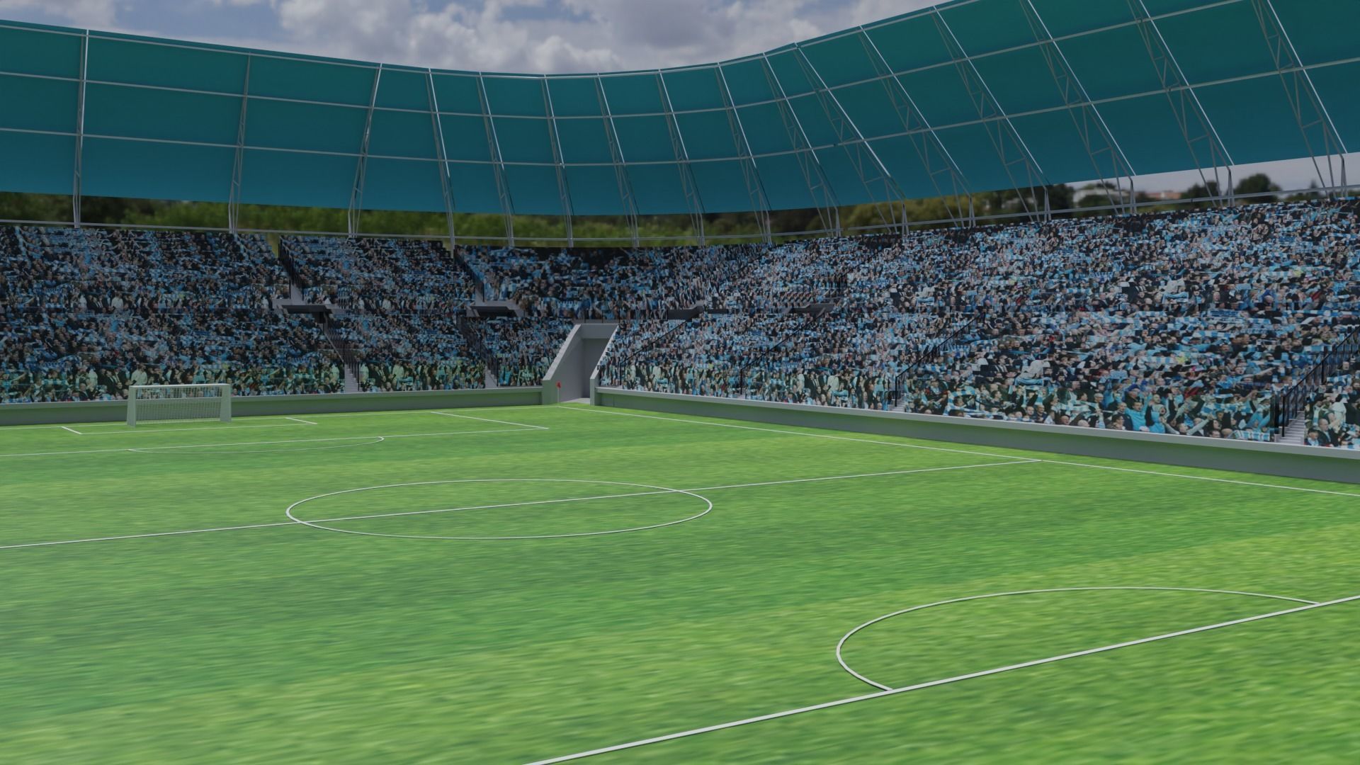 Soccer Stadium - Soccer Fans Low-poly 3D model_2