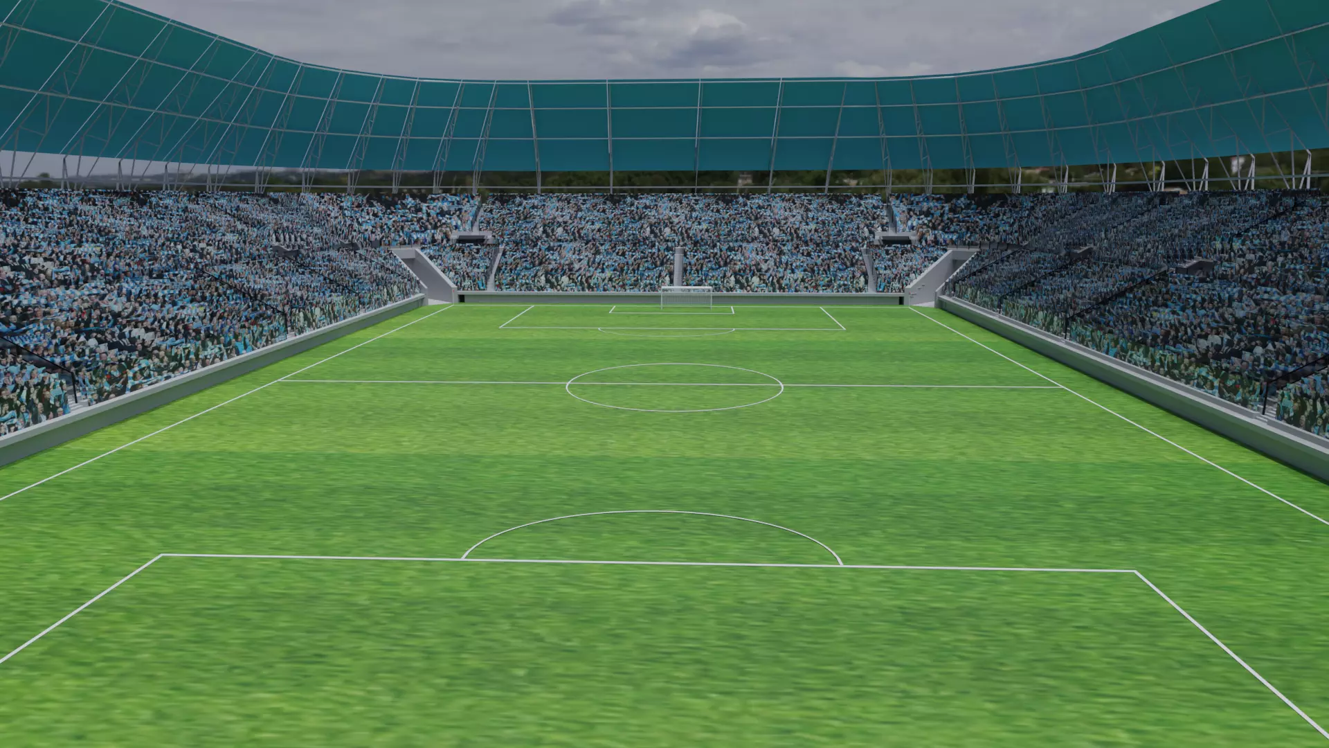 Soccer Stadium - Soccer Fans Low-poly 3D model_0