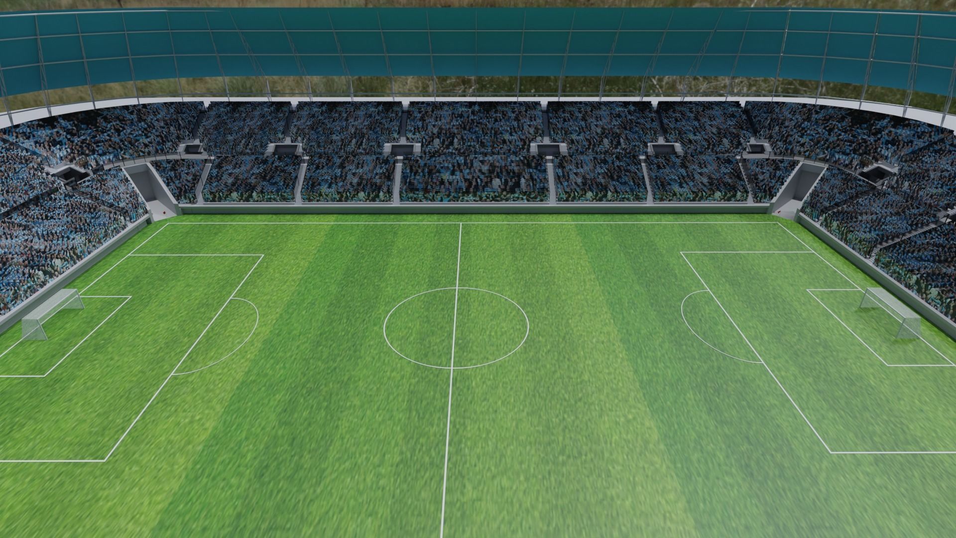 Soccer Stadium - Soccer Fans Low-poly 3D model_4