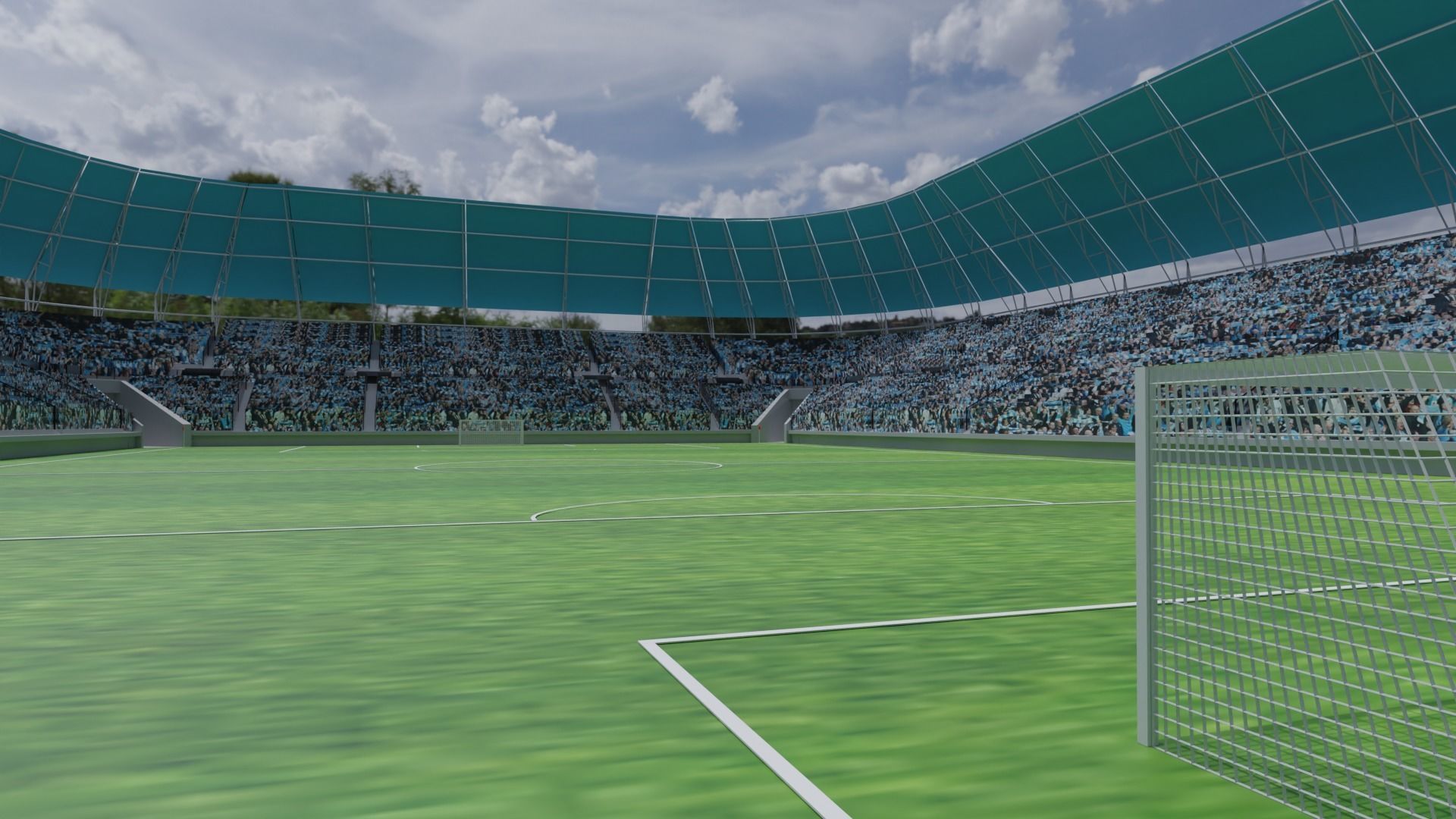 Soccer Stadium - Soccer Fans Low-poly 3D model_1