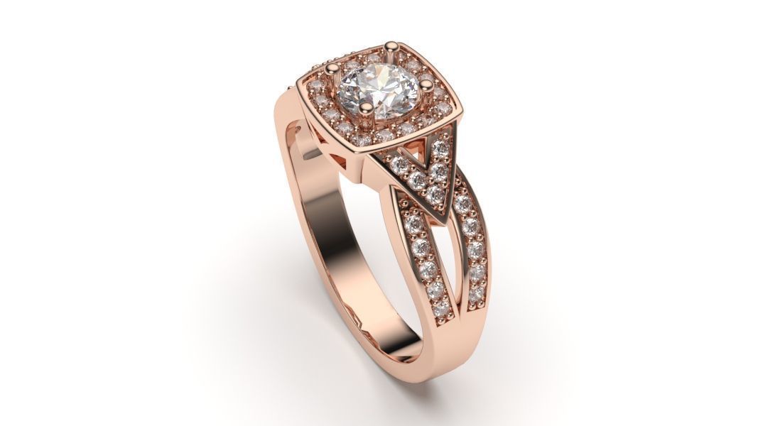  solitaire with ring sizes  8 part S49 3D print model_9