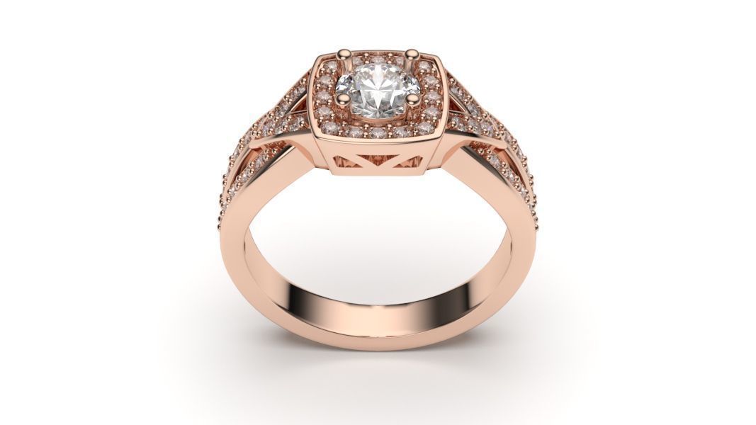  solitaire with ring sizes  8 part S49 3D print model_7