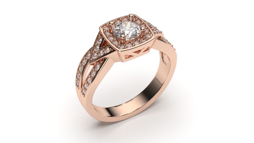  solitaire with ring sizes  8 part S49 3D print model_2