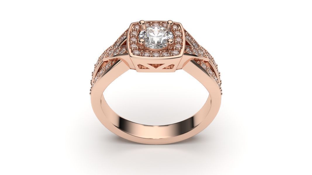  solitaire with ring sizes  8 part S49 3D print model_3