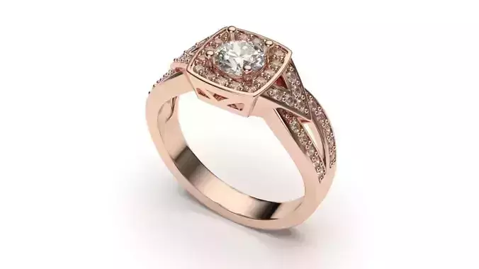  solitaire with ring sizes  8 part S49 3D print model
