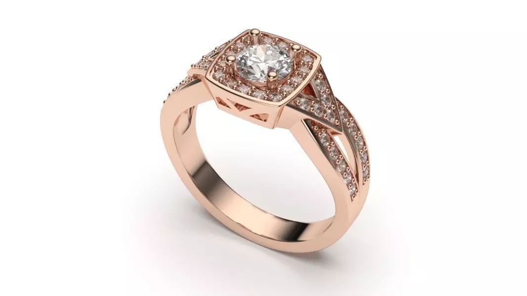  solitaire with ring sizes  8 part S49 3D print model_0