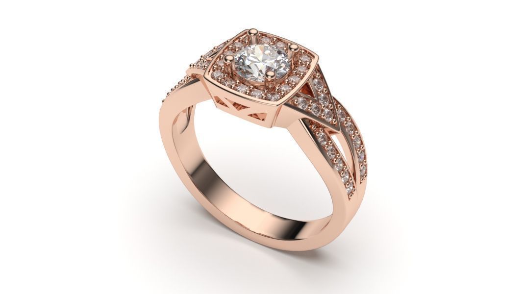 solitaire with ring sizes  8 part S49 3D print model_8