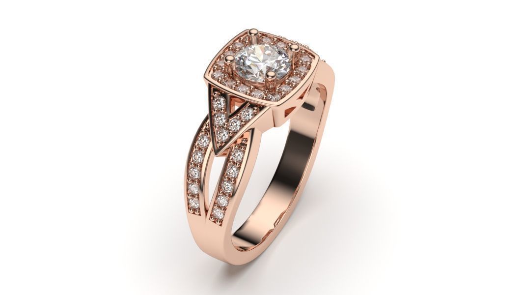  solitaire with ring sizes  8 part S49 3D print model_11