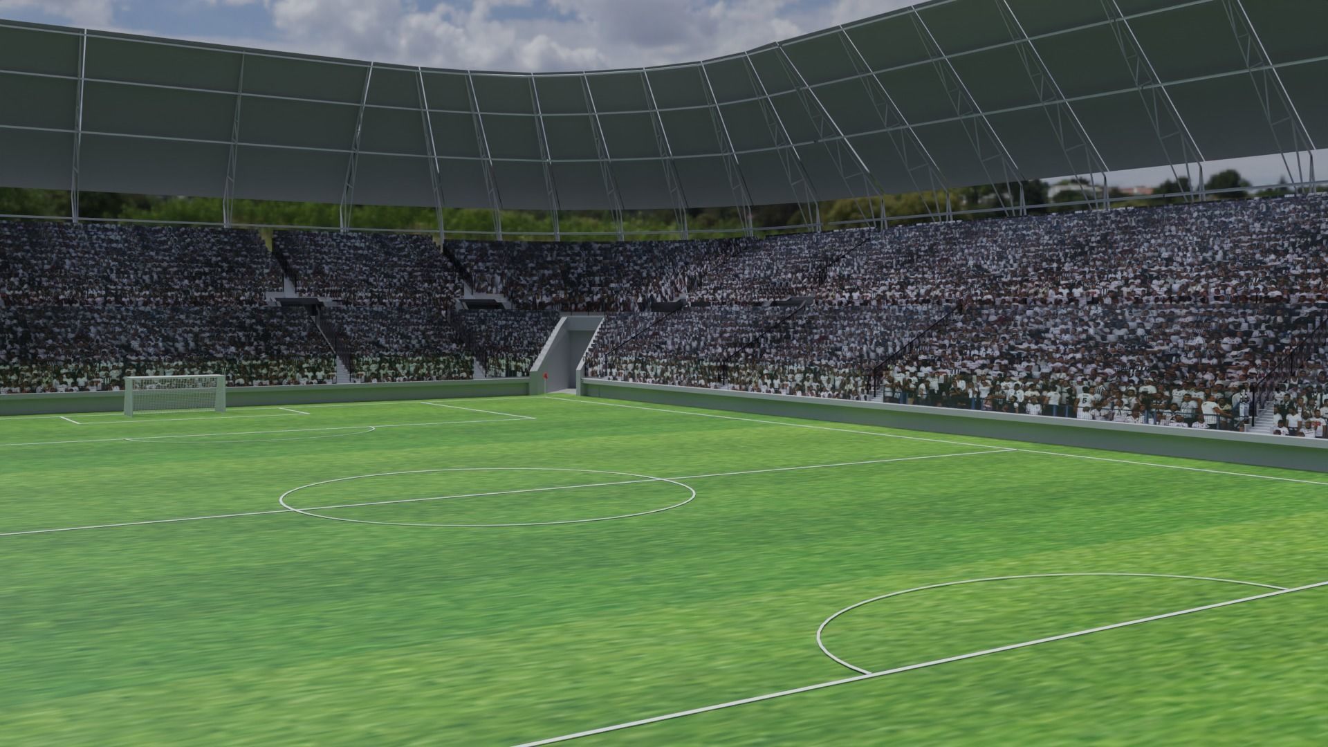 Soccer Stadium - Soccer Fans Low-poly 3D model_3