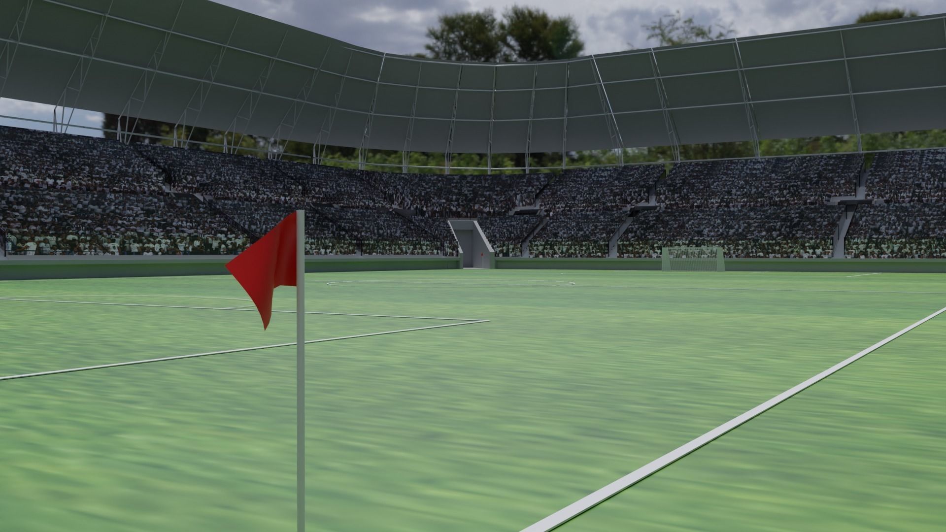 Soccer Stadium - Soccer Fans Low-poly 3D model_4