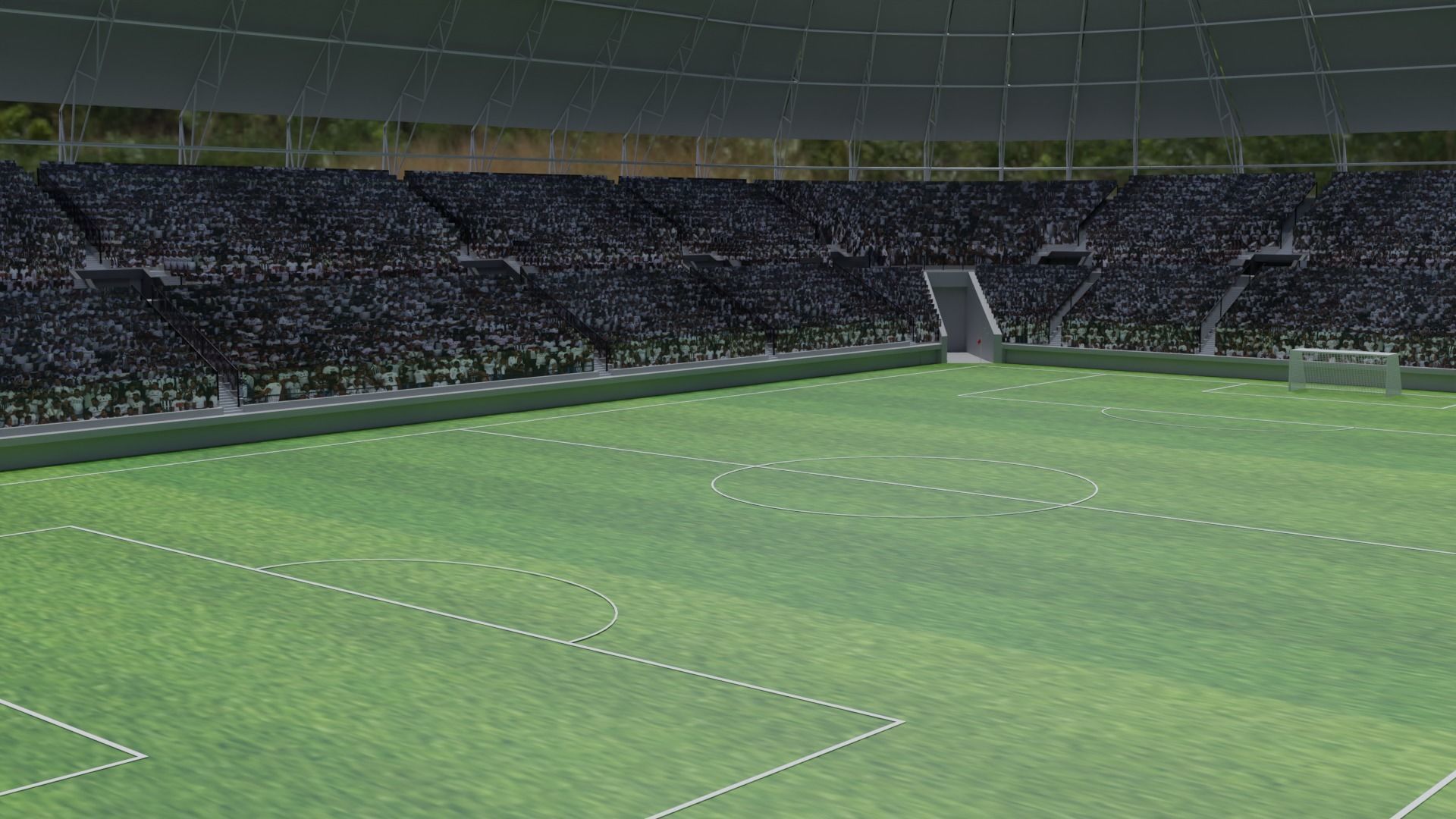 Soccer Stadium - Soccer Fans Low-poly 3D model_2